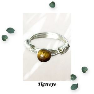 Tigereye Ring - Silver Plated